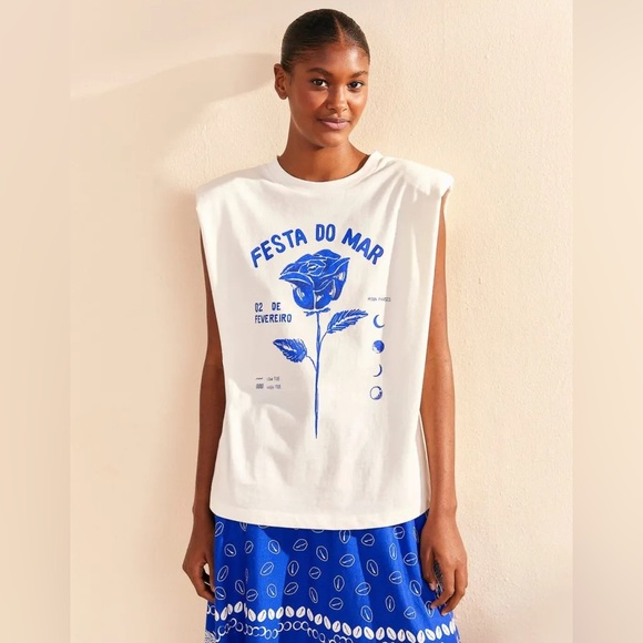 Farm Rio Festa Do Mar Organic Cotton T-Shirt - Picture 2 of 11